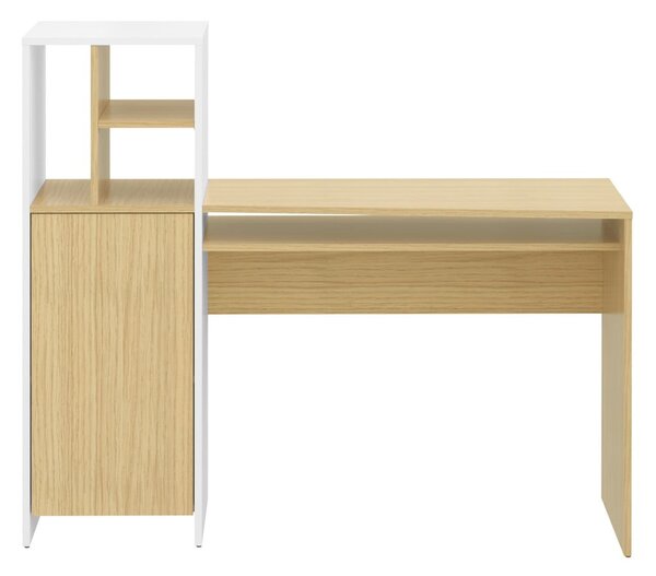 Munkaasztal tölgyfa asztallappal 130x50 cm Mitch - TemaHome