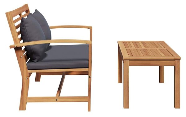 VidaXL Kerti pad Természetes 110 x 64 x 76.5 cm Tömör tíkfa
