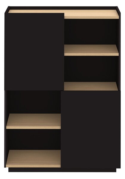 Fekete matt könyvespolc 100x147 cm Nina - TemaHome