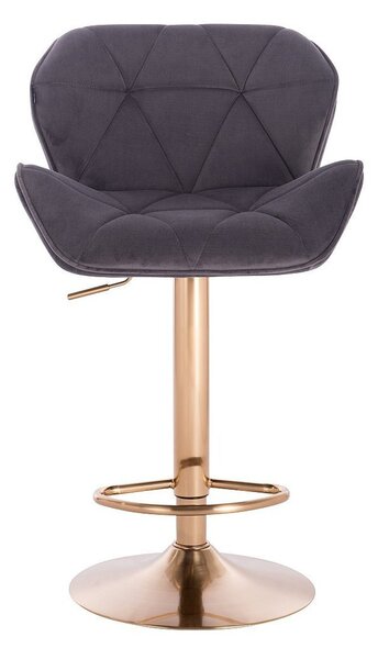 HR111W Grafit modern velúr szék arany lábbal