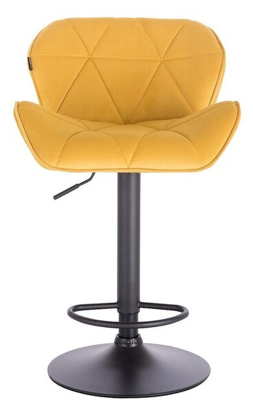 HR111W Sárga modern velúr szék fekete lábbal