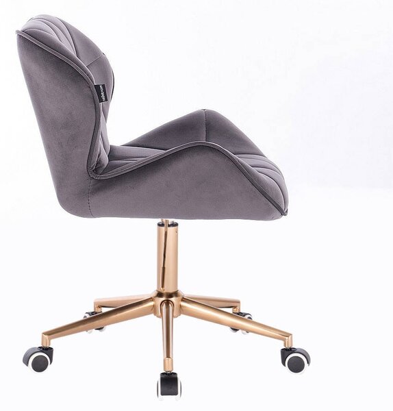 HR111K Grafit modern velúr szék arany lábbal