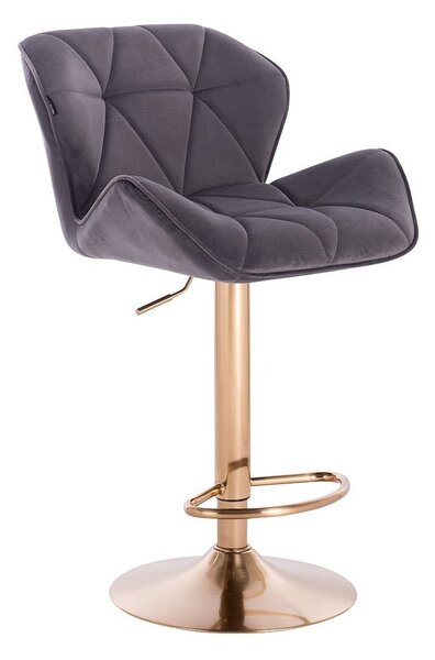 HR111W Grafit modern velúr szék arany lábbal