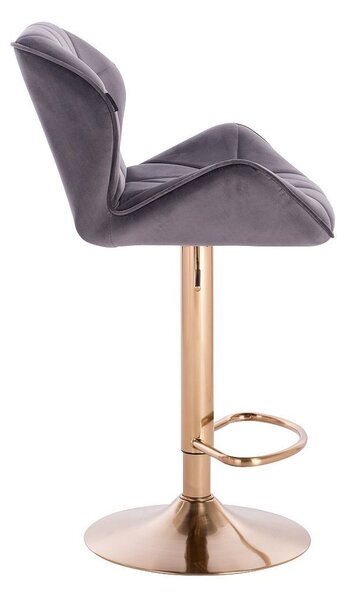 HR111W Grafit modern velúr szék arany lábbal