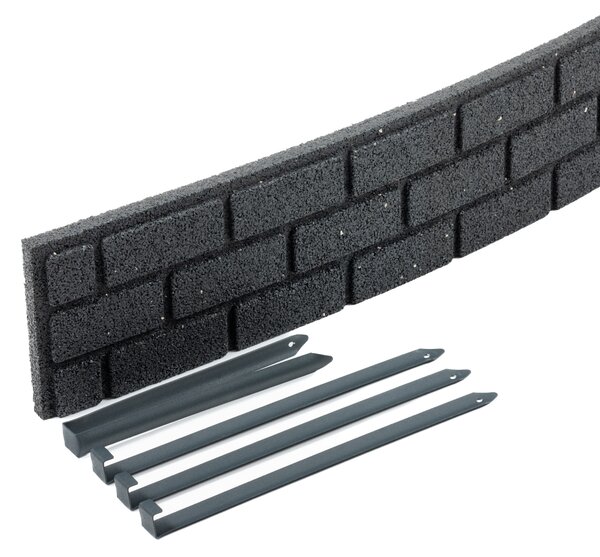 Multy home Kerti palánk BRICKS 120 x 15 cm, szürke (csatlakozóval és szögekkel)
