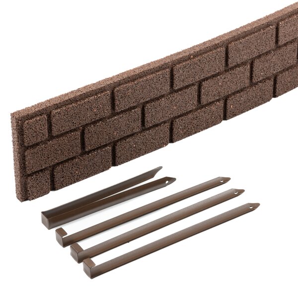 Multy home Kerti palánk BRICKS 120 x 15 cm, barna (csatlakozóval és szögekkel)