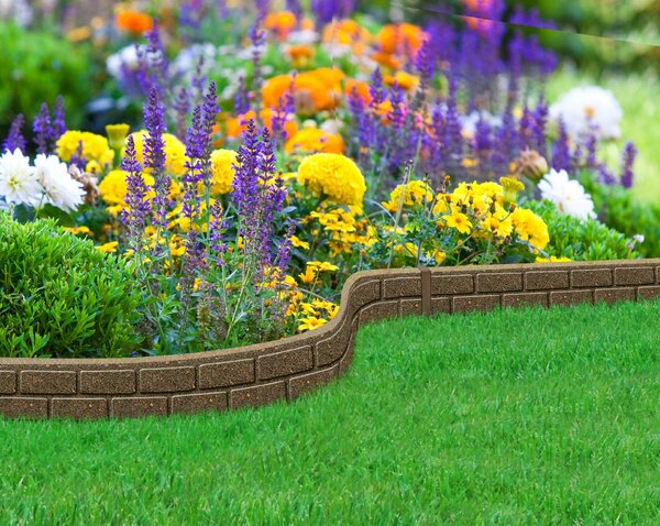 Multy home Kerti palánk BRICKS 120 x 15 cm, barna (csatlakozóval és szögekkel)