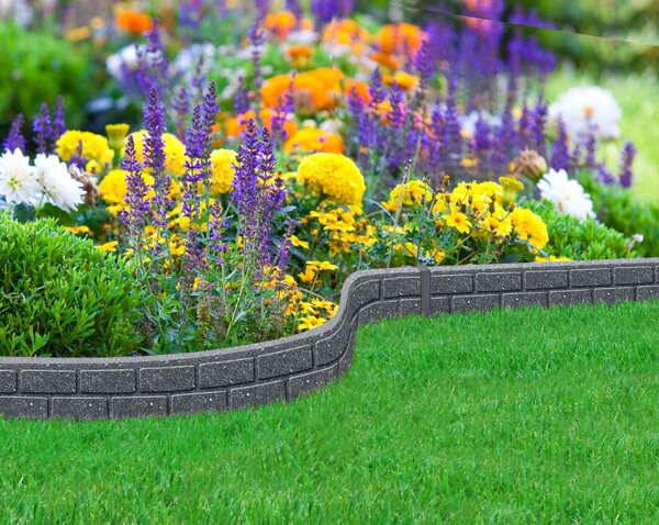 Multy home Kerti palánk BRICKS 120 x 15 cm, szürke (csatlakozóval és szögekkel)