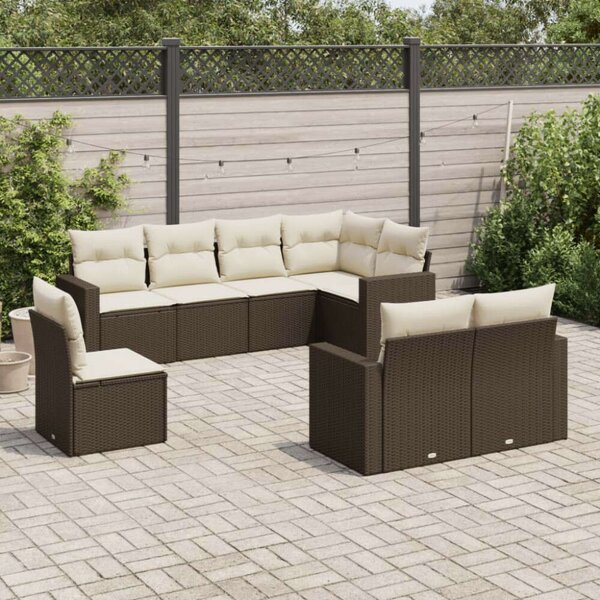 VidaXL Polyrattan Kerti Ülőgarnitúra - Barna - 8 részes