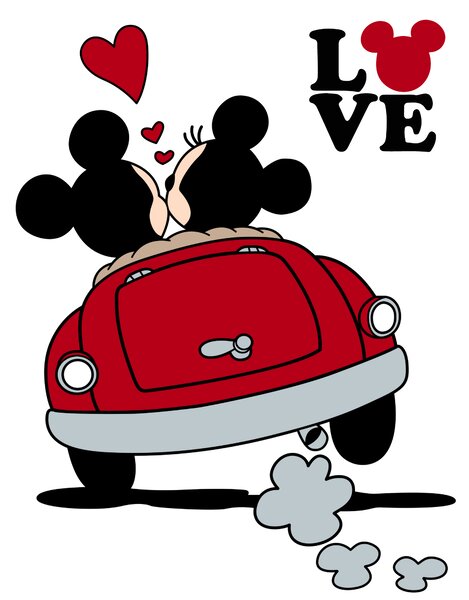 Falmatrica "Mickey és Minnie a kocsiban"