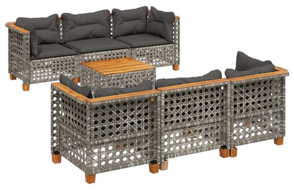 Polyrattan Kerti Ülőgarnitúra - 8 részes - Szürke
