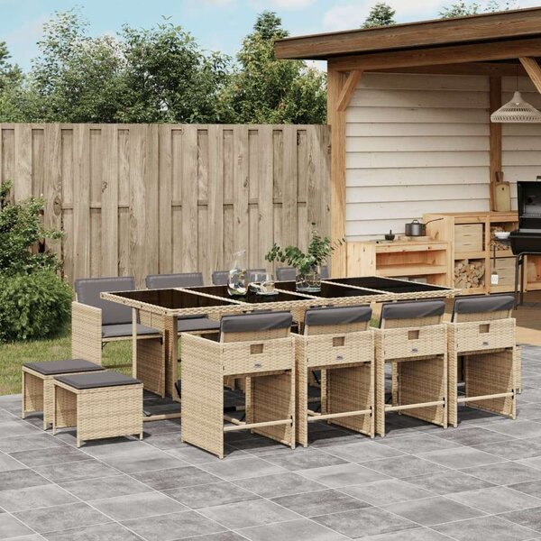 VidaXL Polyrattan Kerti Étkezőgarnitúra - 13 részes
