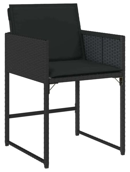 VidaXL 13 részes fekete polyrattan kerti ülőgarnitúra párnákkal