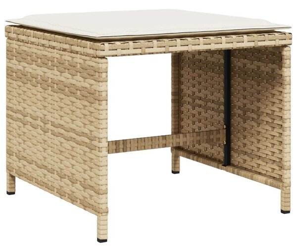VidaXL Polyrattan Kerti Étkezőgarnitúra - 11 részes - Bézs