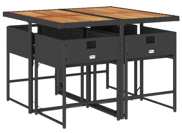 VidaXL Polyrattan Kerti Étkezőgarnitúra - 5 részes