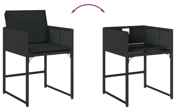 VidaXL 13 részes fekete polyrattan kerti ülőgarnitúra párnákkal