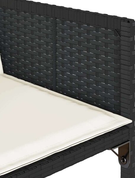 VidaXL 13 részes fekete polyrattan kerti ülőgarnitúra párnákkal