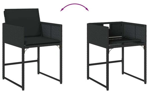 VidaXL - 9 részes Kerti Étkezőgarnitúra - Polyrattan - Fekete