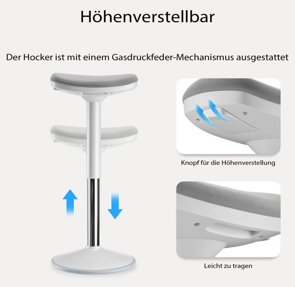 Modern irodai ülő- és állószék kárpitozott forgószék 82 cm magasságig szürke