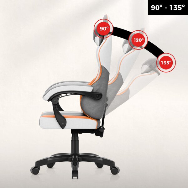 Gamer szék, forgó, ergonómikus, szürke