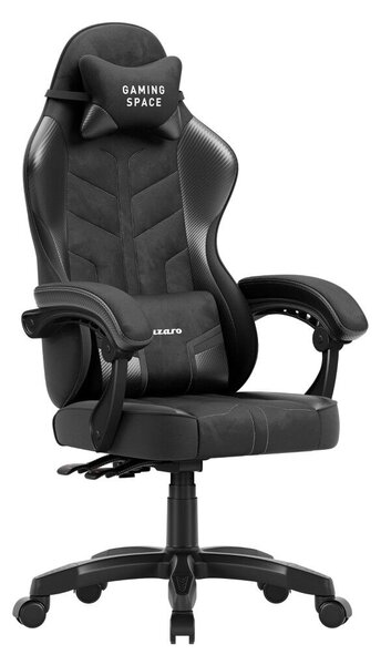 Gamer szék, forgó, ergonómikus, fekete