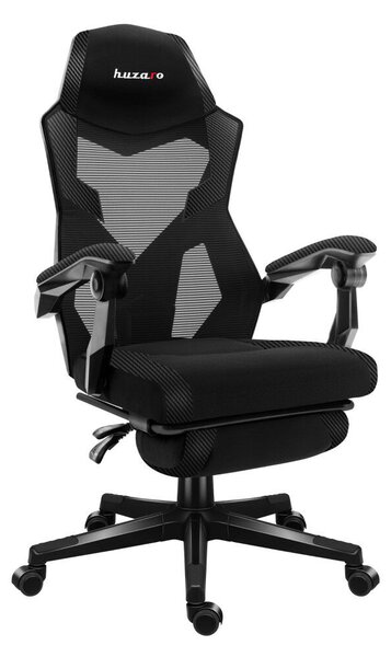 Gamer szék, lábtartó, lélegző anyag, ergonómikus kartámaszok, fekete