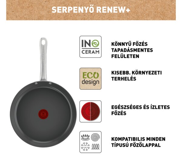 Tefal Renew+ C4240253 serpenyő, 20 cm