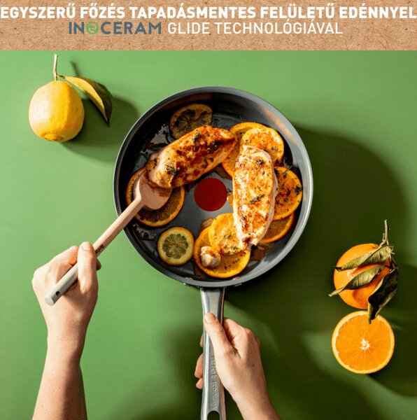 Tefal Renew+ C4243253 Mély serpenyő+fedő, 24 cm