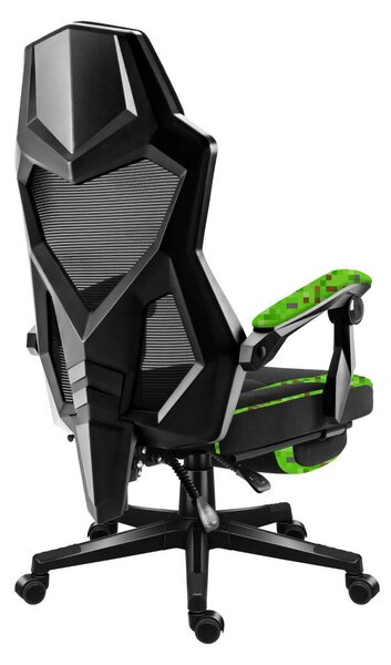 Gamer szék lábtartó, lélegző anyag, ergonómikus kartámaszok, pixel