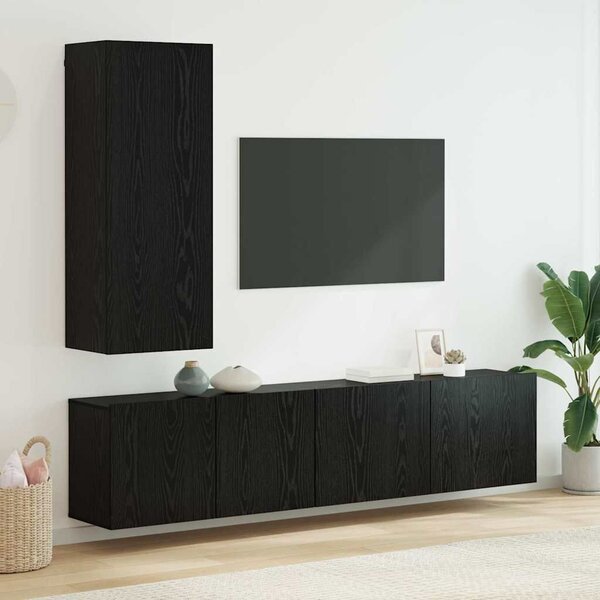 VidaXL TV falit kabinet szett 5 pcs Musta tammi Faanyag