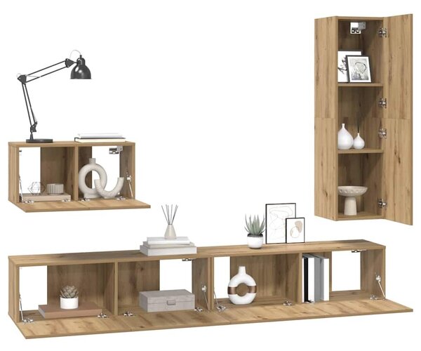 VidaXL TV szekrény garnitúra 4 pcs kézműves tölgy 30.5 x 30 x 110 cm