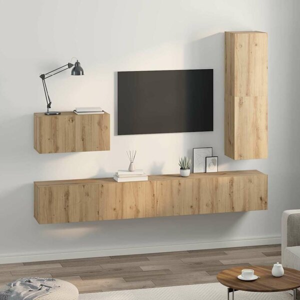 VidaXL TV szekrény garnitúra 4 pcs kézműves tölgy 30.5 x 30 x 110 cm