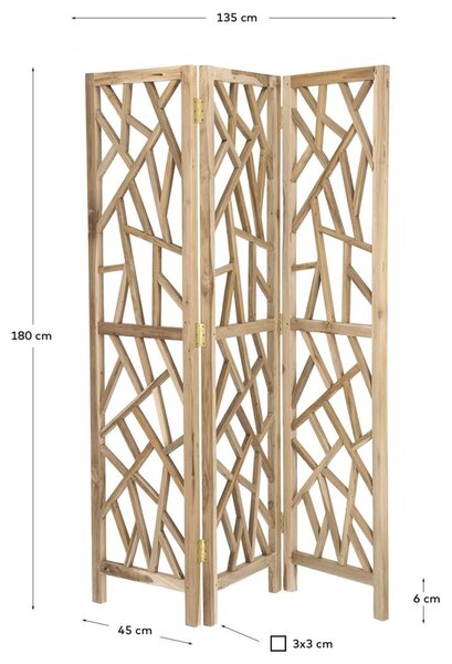 Fa paraván Kave Home Avaline 180 x 135 cm