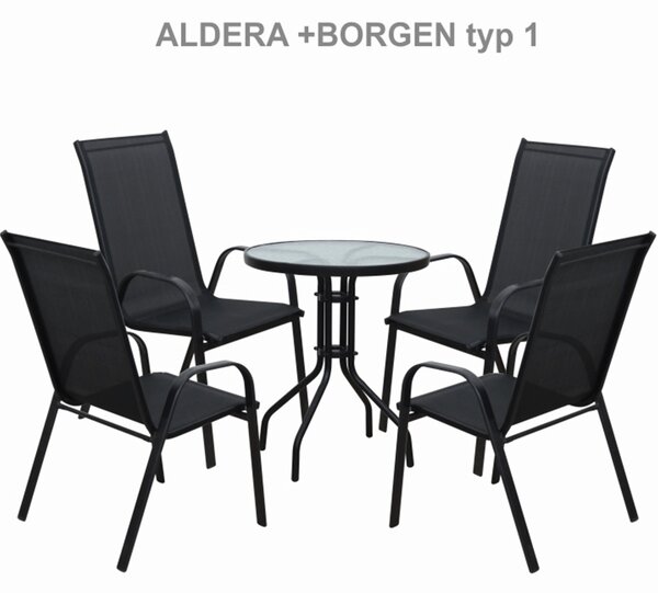 Rakásolható szék, sötétszürke/fekete, ALDERA