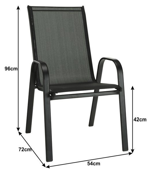Rakásolható szék, sötétszürke/fekete, ALDERA