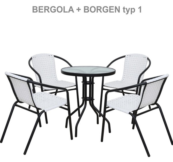 Étkezőasztal, fekete acél/edzett üveg, BORGEN TYP 2