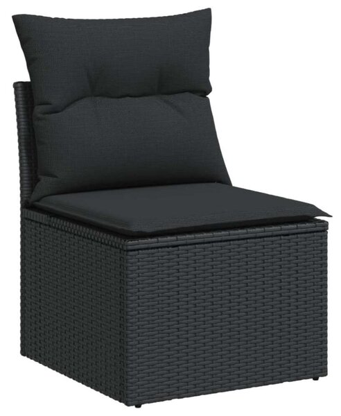 VidaXL 13 részes fekete polyrattan kerti ülőgarnitúra párnákkal