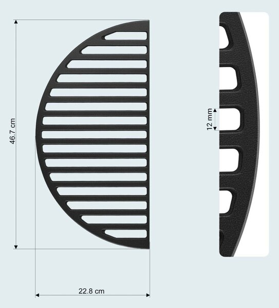 Öntöttvas Grillrács 46,7x22,8x0,9 cm Grill Kiegészítők BBQ-hoz 2 db-os készlet 65538