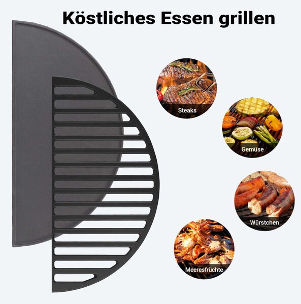 Öntöttvas grillrács és grilllap grillkiegészítők BBQ-hoz