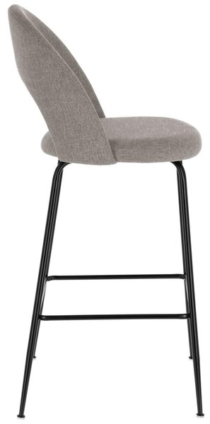 Világosszürke szövet bárszék Kave Home Mahalia 63 cm