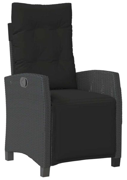 VidaXL Kerti Étkezőgarnitúra - 4 részes - Fekete Polyrattan