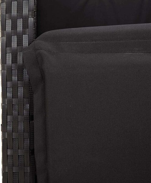 VidaXL Kerti Étkezőgarnitúra - 4 részes - Fekete Polyrattan