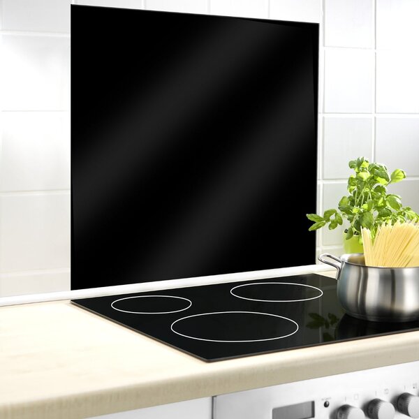Fekete edzett üveg falvédő tűzhelyhez 60x70 cm – Wenko