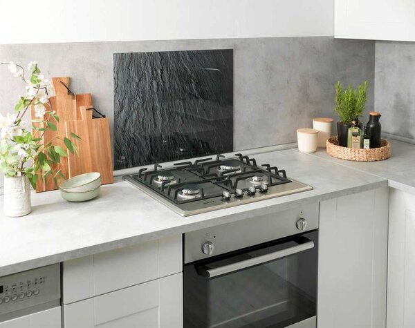 Edzett üveg falvédő tűzhelyhez 60x50 cm Slate – Wenko