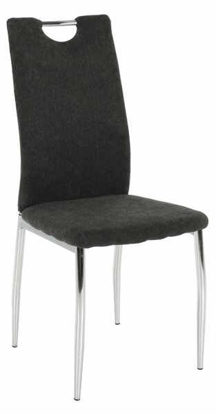 Étkezőszék, szürkésbarna szövet/króm, OLIVA NEW
