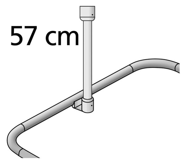 Fehér mennyezeti zuhanyfüggöny rúd, 57 cm - Wenko