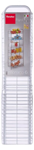 Fehér fém polcos állvány 41x104x23 cm Monaco – Metaltex