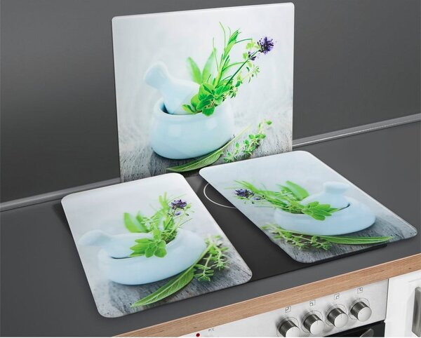 Edzett üveg falvédő tűzhelyhez 50x56 cm Herb Garden – Wenko