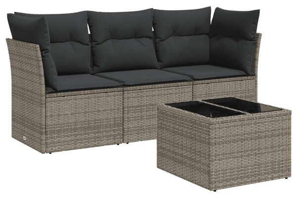 VidaXL Polyrattan Kerti Ülőgarnitúra - 4 részes - Szürke
