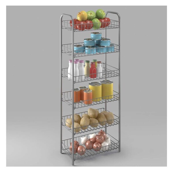 Fehér fém polcos állvány 41x104x23 cm Monaco – Metaltex
